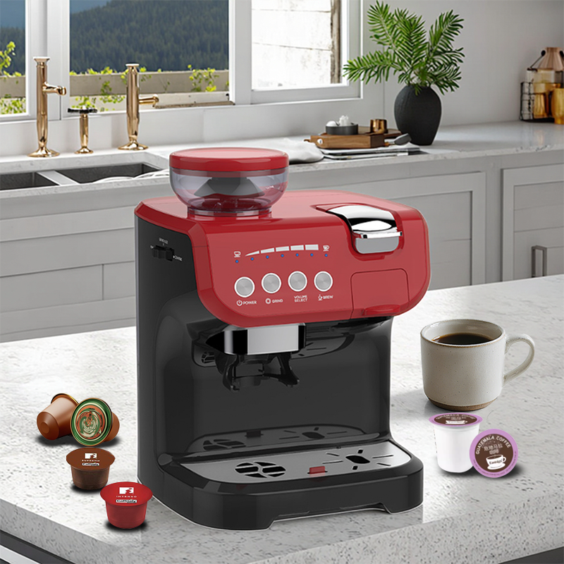 豆からカップまでのシングルサーブ用カプセルコーヒーマシン、ミルクフォーマー付き