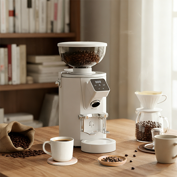 Commercial Smart Electric Burr Coffee Grinder Machine Stainless Steel Bean Cup for Household Car Outdoor Use