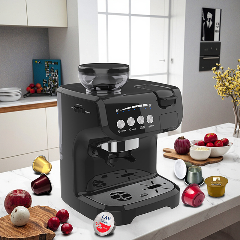 豆からカップまでのシングルサーブ用カプセルコーヒーマシン、ミルクフォーマー付き