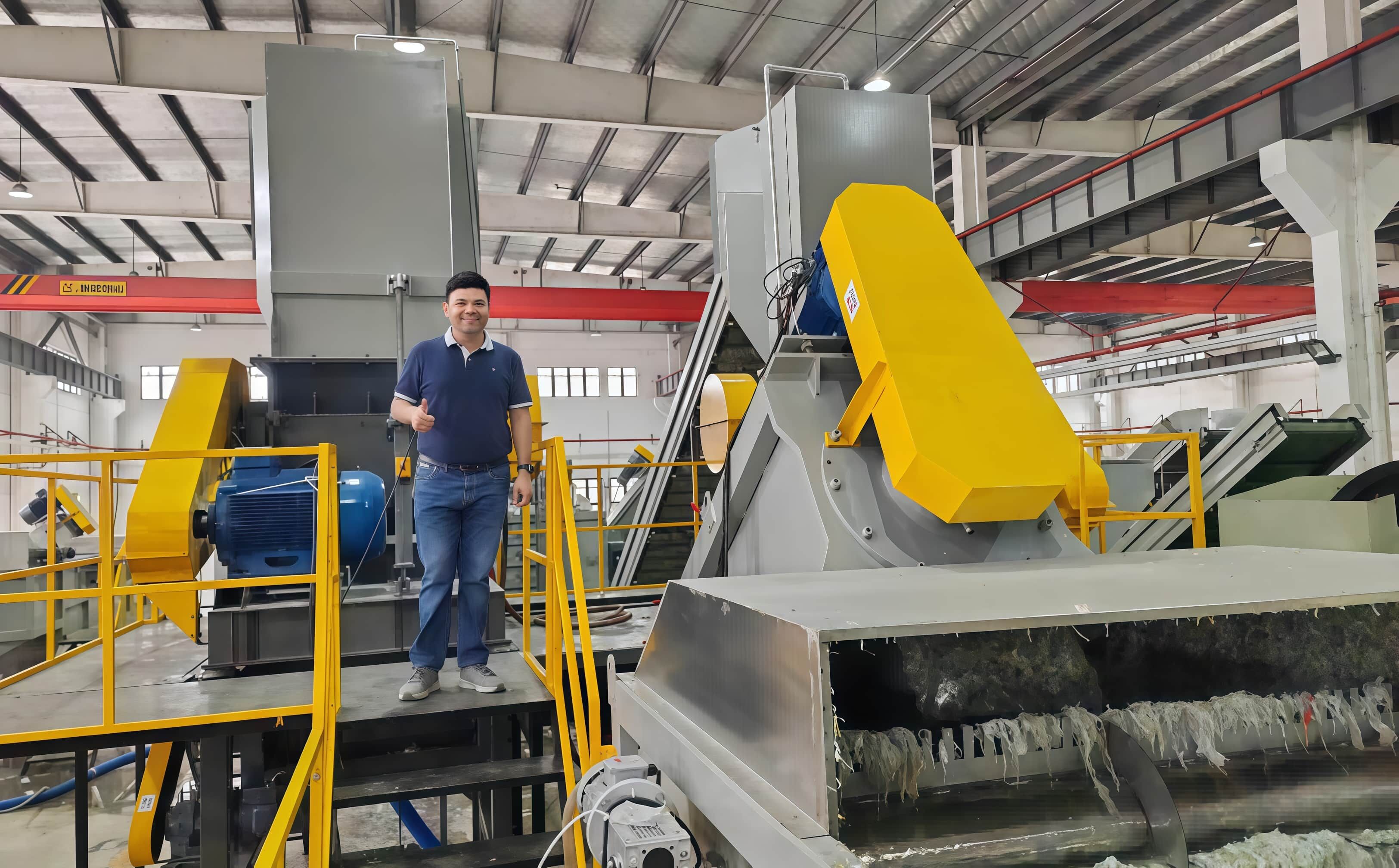 The 1500KG/H PE Film& PP Woven Bag Recycling Washing Line