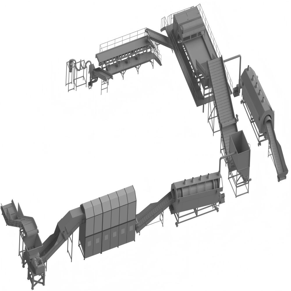 Mixed Plastic Pre-Treatment Unit--Waste Plastic Shredding Sorting Drying System