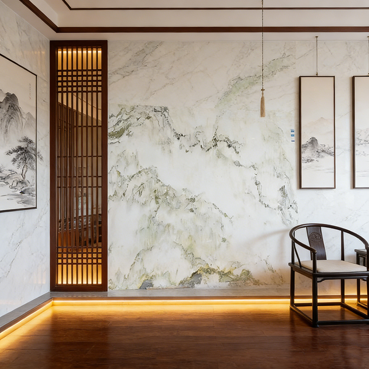 Luxury Natural White Marble Big Slab Polished Large Format Stone for Villa Hotel Floor Kitchen Wall Panel Bathroom