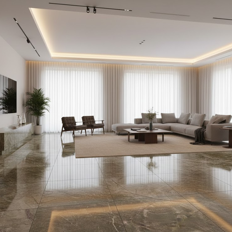 China Supplier's Modern Green Rainforest Brown Marble Slab Polished Surface 1-Year Warranty for Villa Flooring Tiles