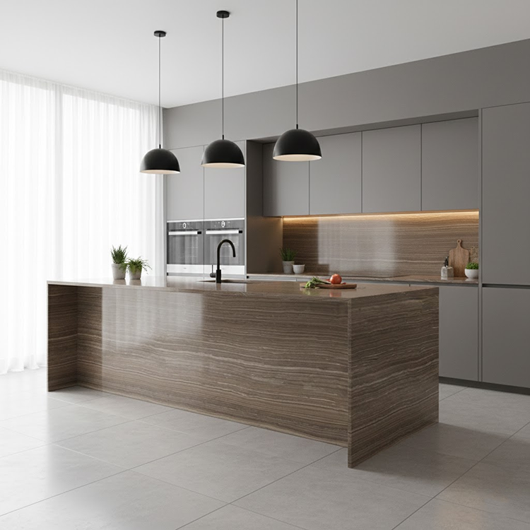 YDSTONE Luxury Natural Marble Stone Natural Wood Grain Eramosa Wood Marble for Stair Treads Kitchen Countertops