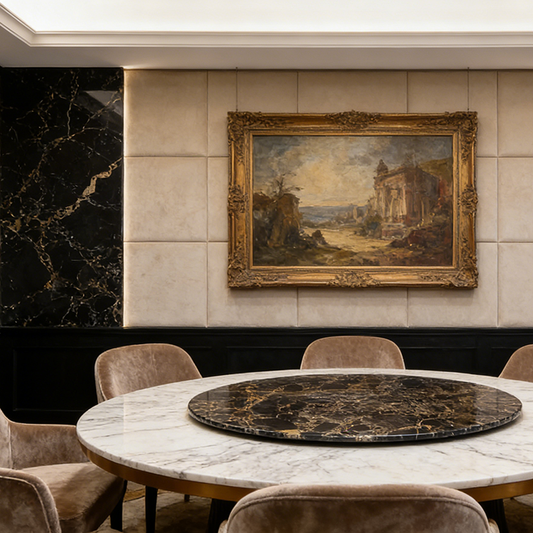 YDSTONE Black Portoro Marble Tiles Cut-to-Size for Indoor Decoration Balcony Waterstone Floor Tiles for Exterior