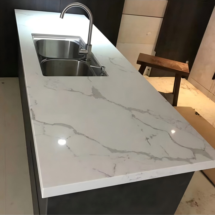 product ydstone modern design artificial quartz countertops calacatta polished surface engineered quartz slabs for dining application-2