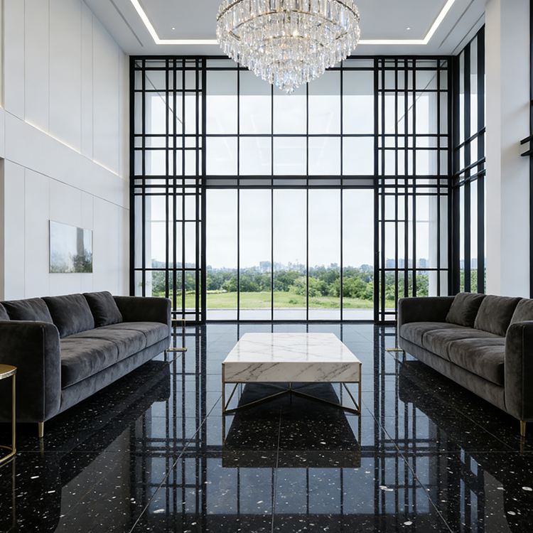 YDSTONE Cut-to-Size Black Galaxy Artificial Marble Tiles Villa Exterior Staircase Wall Outdoor Bedroom Hotel Floor Bathroom Mall