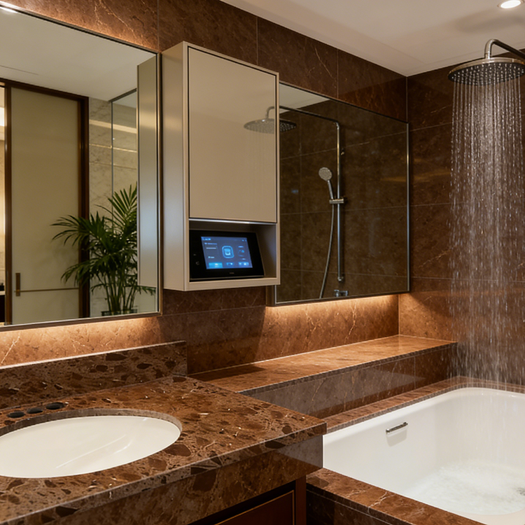 YDSTONE Cut-to-Size Roxaflopriv Artificial Marble Tiles for Villa Exterior Staircase Wall Bathroom Mall Flooring Table Tops