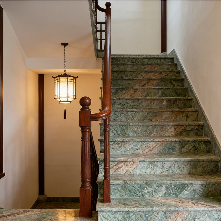 YDSTONE Granito TURQUESA TANZANITA VERDE Translúcido com Iluminação de Fundo, Pedra Natural Granito Verde para Escada