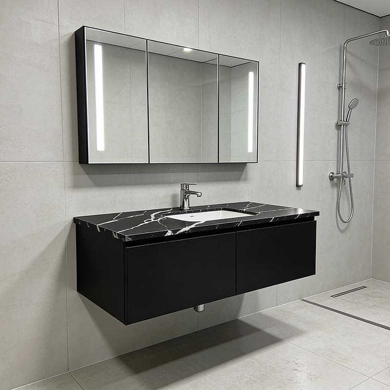 Quartz Calacatta Black Polished Surface Artificial Slab Stone Quartz Bathroom Vanity Tops Stone Engineered Quartz Slabs