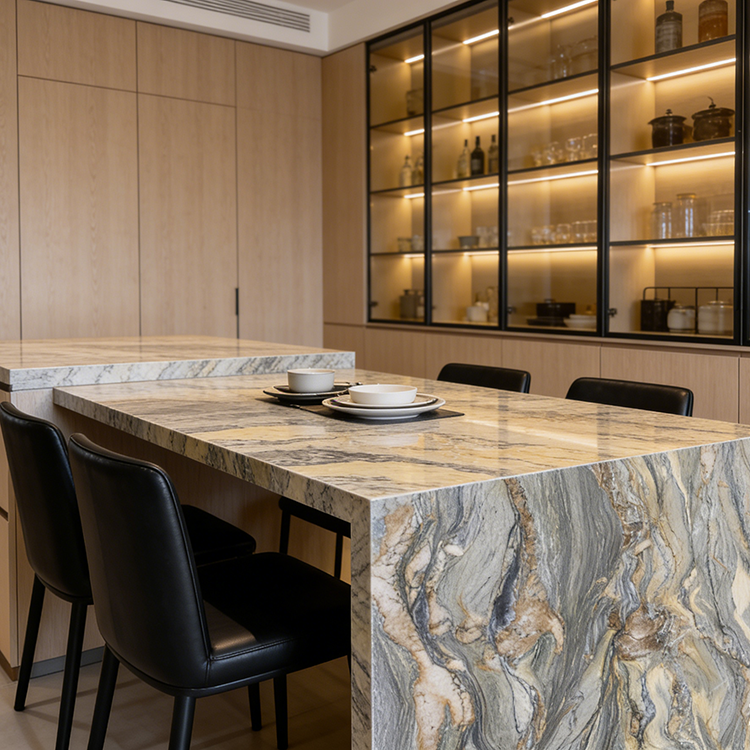 YDSTONE Hot Selling Brazilian Natural Stone Slabs Aquarella Green Quartzite Slab Countertops