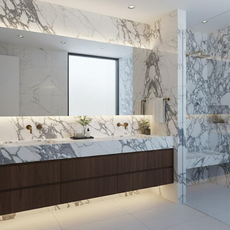 2026 Luxury Italian Calacatta Viola Marble Modern Design Polished Surface Villa Kitchen Vanitytops