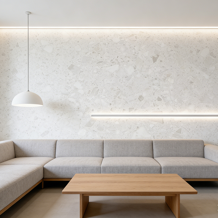 YDSTONE Modern White Magnolia Artificial Marble Tiles Cut-to-Size for Villa Exterior Staircase Wall Outdoor Applications