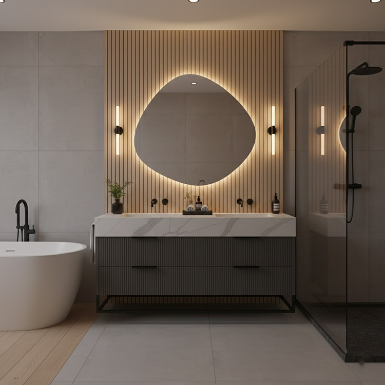 YDSTONE High Quality Calacatta Grey Color Short Vein Artificial Quartz Stone Slab Bathroom Sink