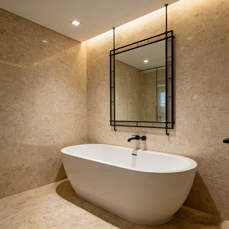 YDSTONE Antique Beige Cut-to-Size  Artificial Marble Tiles for Exterior Interior Decoration-Balcony