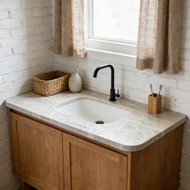 YDSTONE Hot Selling Brazilian Natural White Stone Slabs Taj Mahal White Quartzite Slab Vanitytops