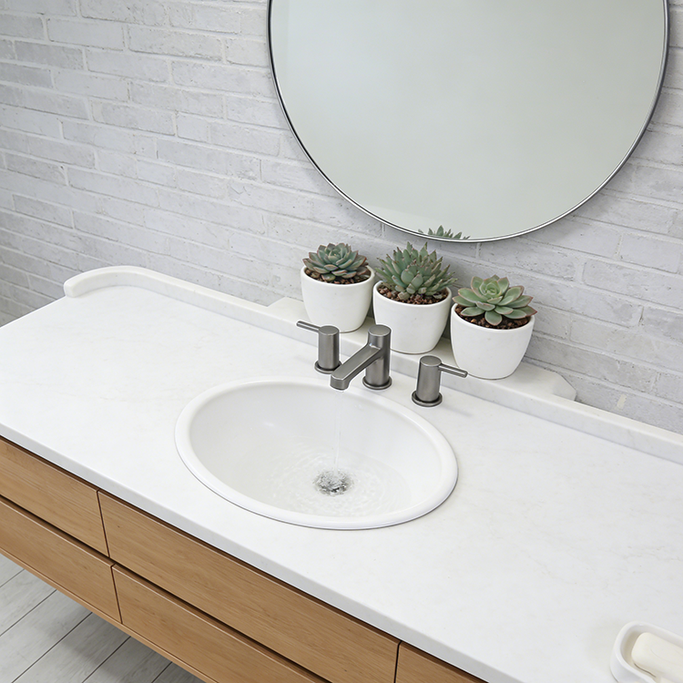 YDSTONE Bardhë Luks 20mm Guri Artificial Kuarc Slab Dizajn Modern Guri Artificial Kuarc për Miza të Kuzhinës