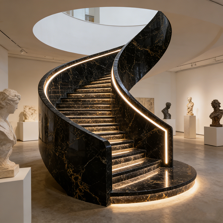 YDSTONE Black Portoro Marble Tiles Cut-to-Size for Indoor Decoration Balcony Waterstone Floor Tiles for Exterior