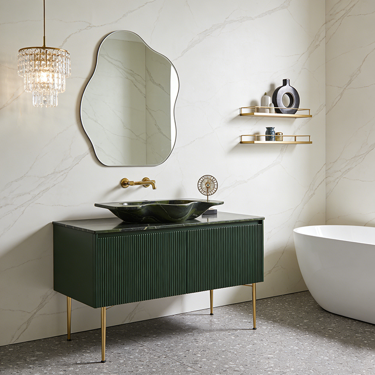 YDSTONE Wholesale Artificial Ceramic Tiles Porcelain Slab Avocado Green Sintered Stone Slabs for Tv Background