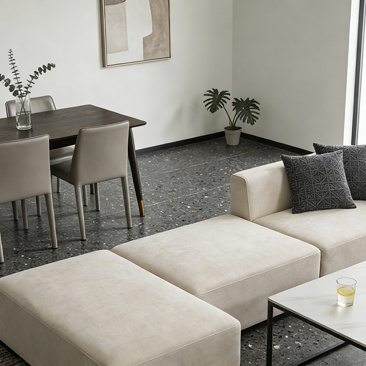 YDSTONE Modern Hangzhou Grey Artificial Marble Tiles Cut-to-Size for Villa Exterior Staircase Wall Indoor Floor Bathroom