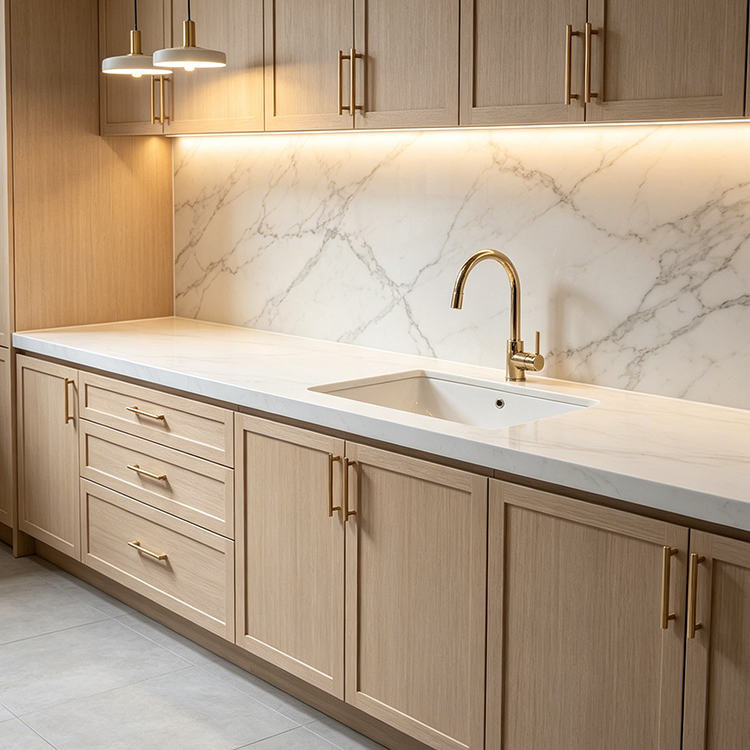 YUANDA STONE Glacier White Jade Sintered Stone for Interior Kitchen Countertops