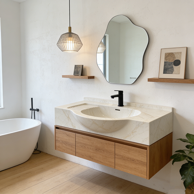 High Quality Sintered Stone Artificial Slab Versatile Flooring Tiles Home Hotel Bathroom Sink