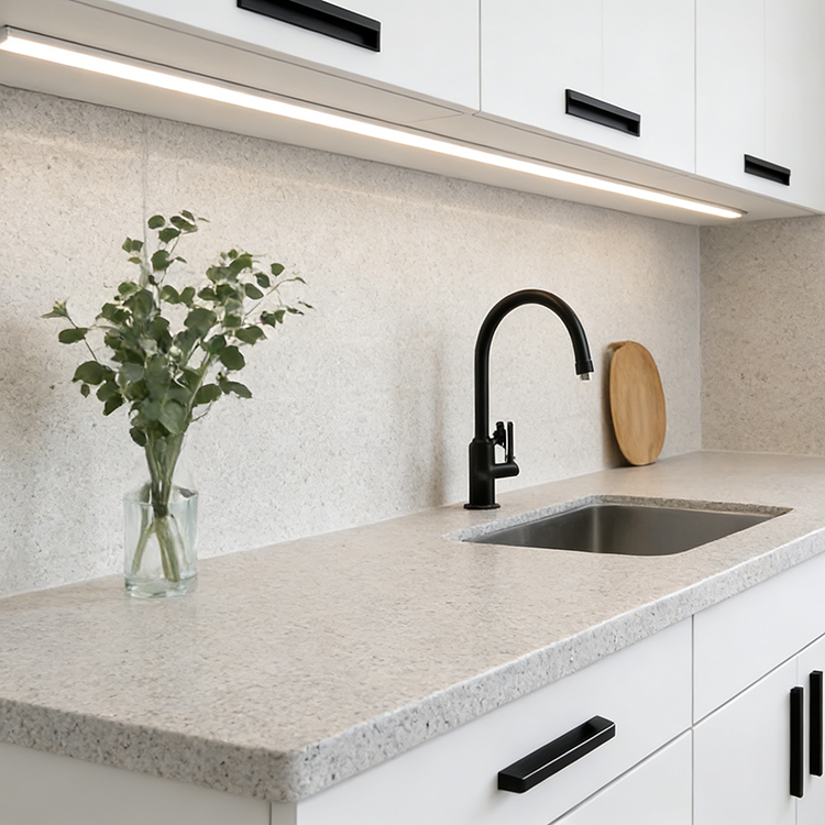 YDSTONE Modern Rongyuan Gray Artificial Marble Tiles Cut-to-Size for Indoor Table Wall Bedroom Hotel Bathroom Mall Table Top