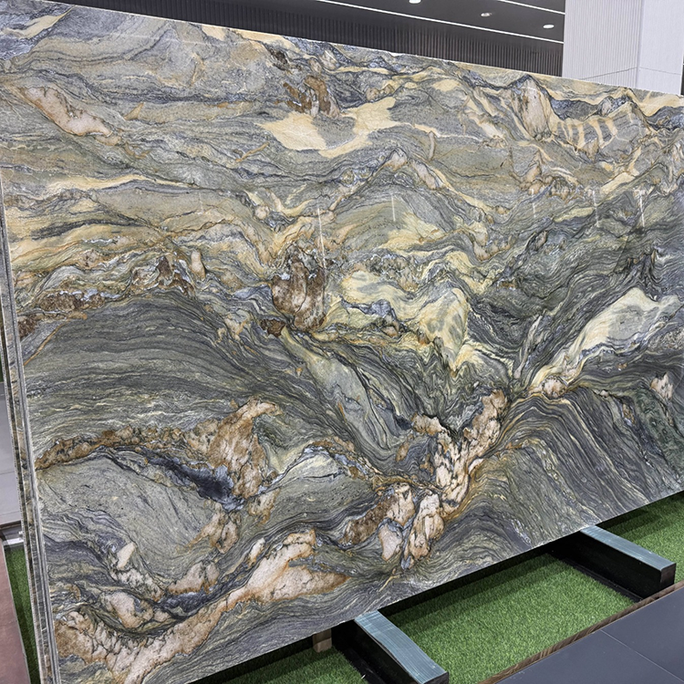 YDSTONE Hot Selling Brazilian Natural Stone Slabs Aquarella Green Quartzite Slab Bathroom Vanitytops