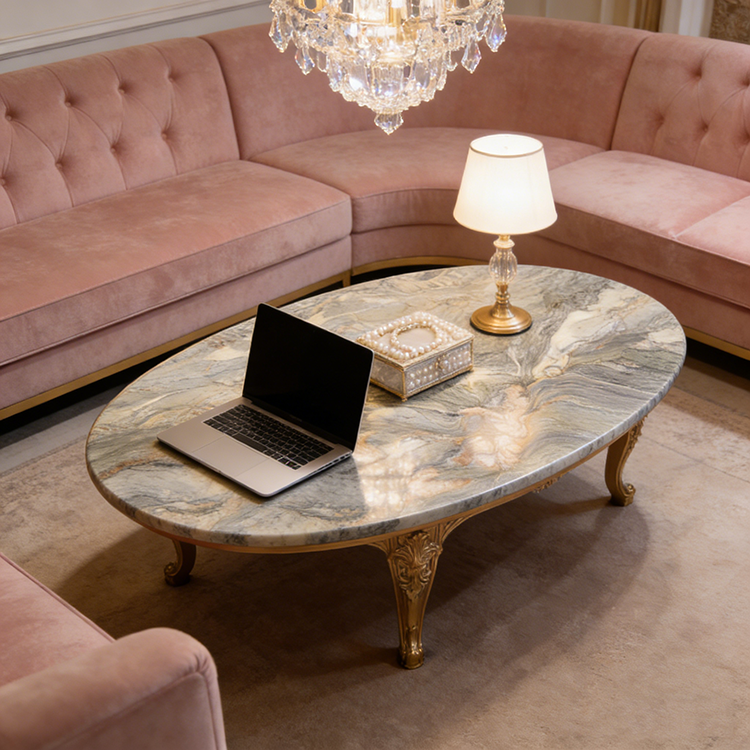 YDSTONE Hot Selling Brazilian Natural Stone Slabs Aquarella Green Quartzite Slab Coffee Tables Livingroom