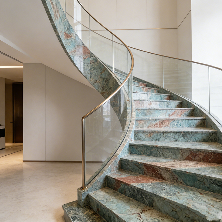 YDSTONE Granito TURQUESA TANZANITA VERDE Translúcido com Iluminação de Fundo, Pedra Natural Granito Verde para Escada