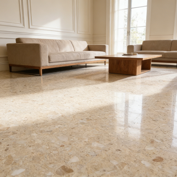 YDSTONE Artificial Stone Classic Beige Polished Heat Resistant Vanity Marble Flooring Slab