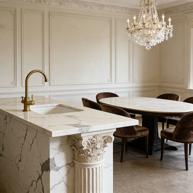 YDSTONE Calacatta Kitchen Countertop Island Quartz Slab Artificial Quartz Stone with Low Price