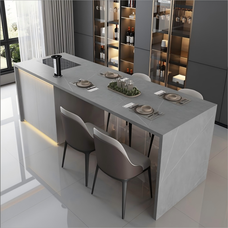 product new products artificial integrated kitchen island modern artificial marble kitchen sintered stone table top-0