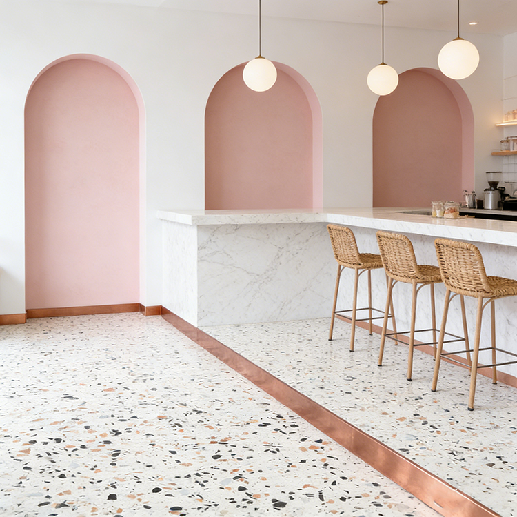 YDSTONE Factory Direct Modern Design Polished Artificial Stone Floor Tiles 3D Model Solution Cement Terrazzo Slab Floor Tiles