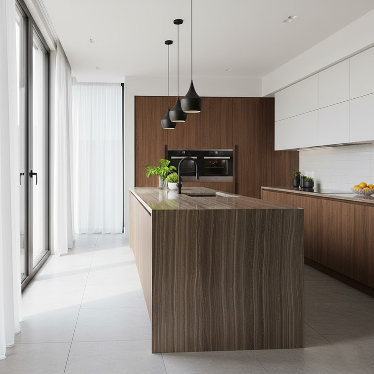 YDSTONE Luxury Natural Marble Stone Natural Wood Grain Eramosa Wood Marble for Stair Treads Kitchen Countertops