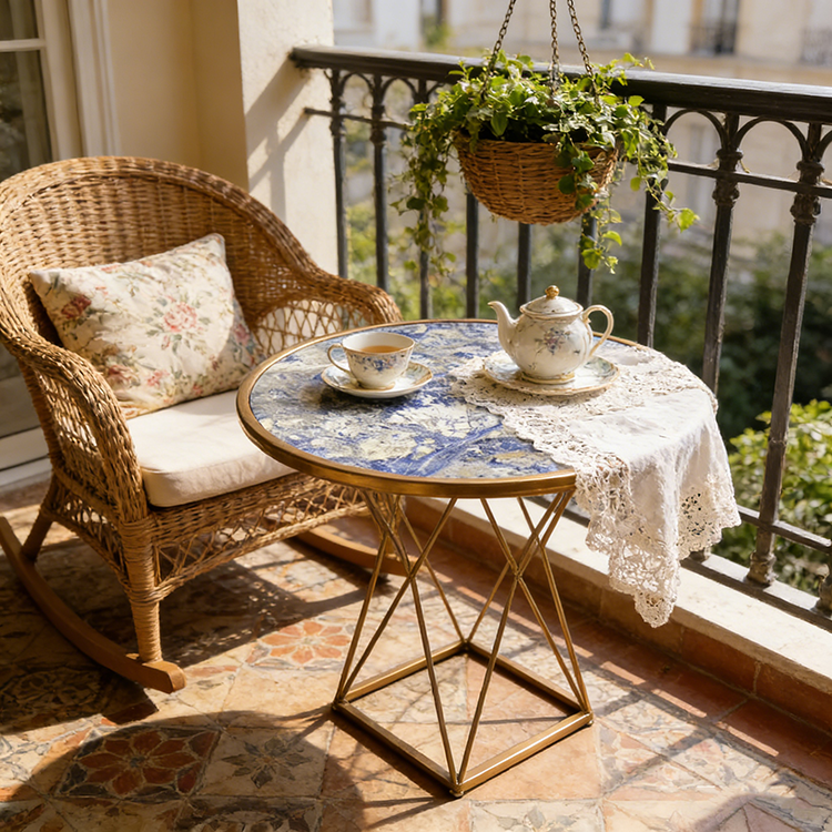 Modern Design Blue Coffee Table Luxury Bolivia Blue Granite Dining Tables for Home