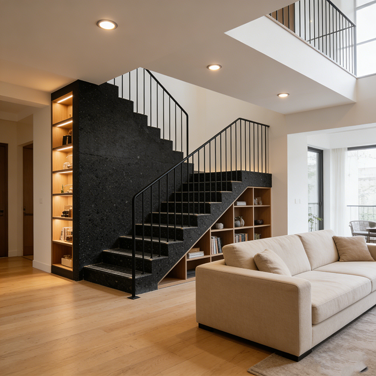 YDSTONE Factory Direct Artificial Stone Floor Tile Polished Black Terrazzo Tiles 600x600 Cement Tile