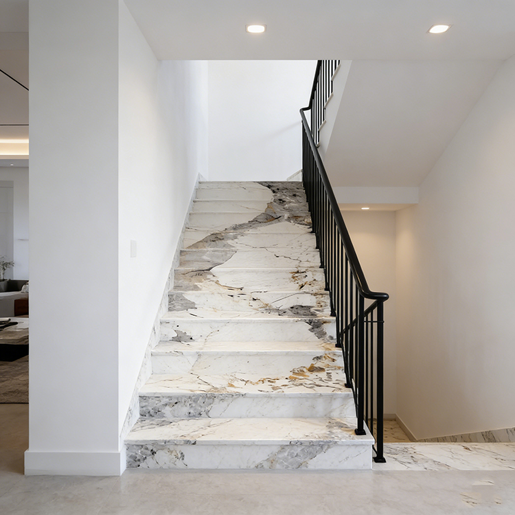 YDSTON EItalian Polished Granite Rectangular Dining Table and Chair Set, Modern Luxurious Home Furniture