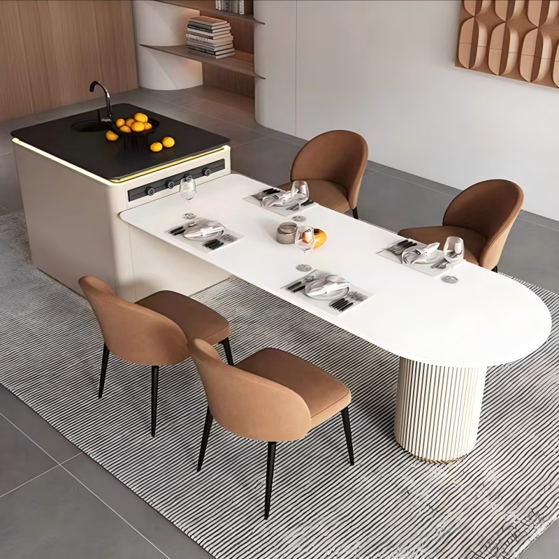 product new products artificial integrated kitchen island modern artificial marble kitchen sintered stone table top-2