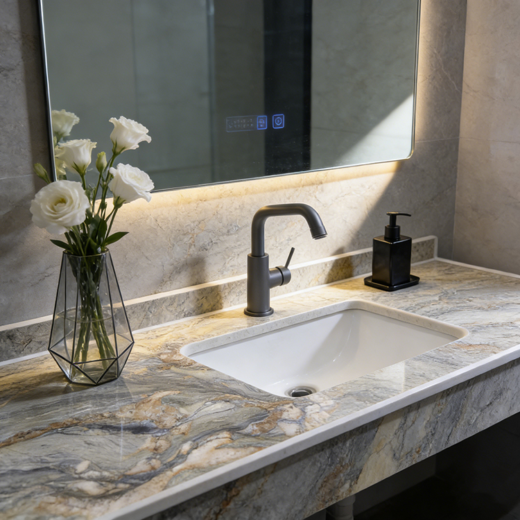 YDSTONE Hot Selling Brazilian Natural Stone Slabs Aquarella Green Quartzite Slab Bathroom Vanitytops