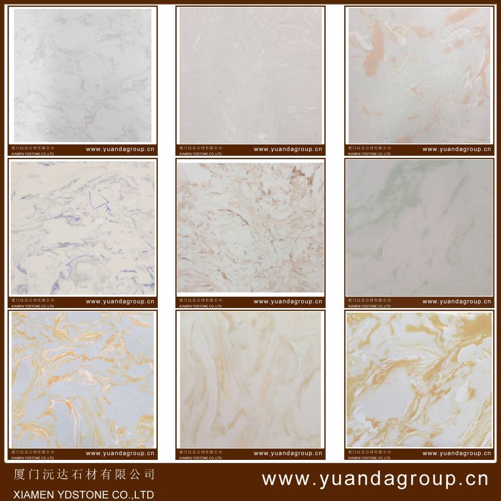 YDSTONE Artificial Stone Crystal Purple Chinese Factory Polished Floor Kitchen Marble Stone Slab factory