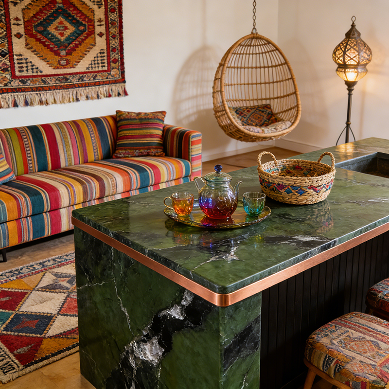 YDSTONE Wholesale Artificial Ceramic Tiles Porcelain Slab Avocado Green Sintered Stone Slabs for Tv Background