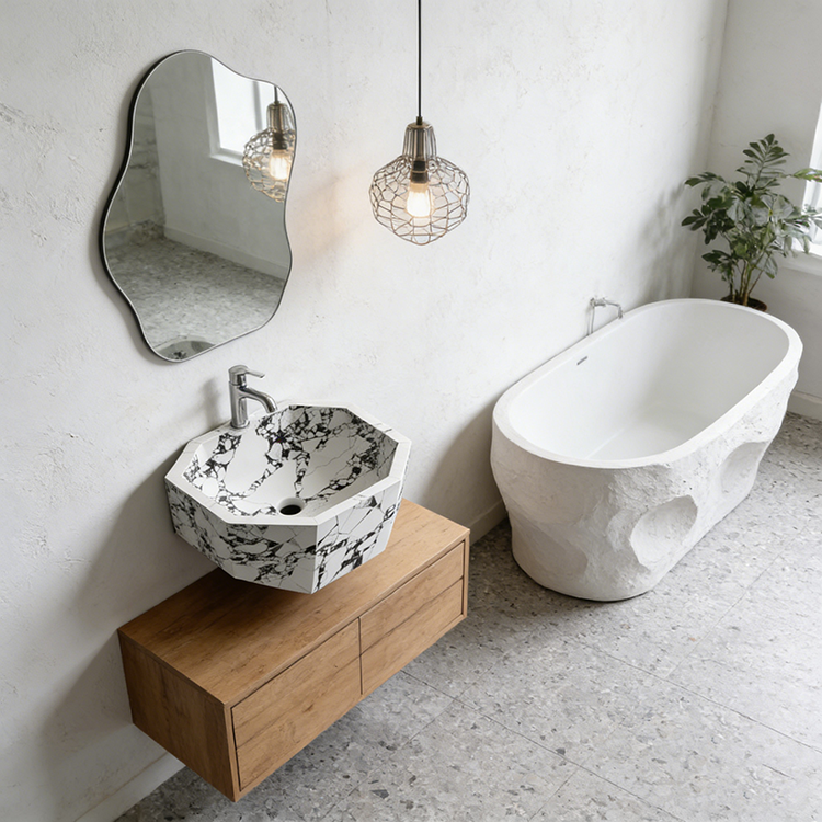 YDSTONE Wholesale 0% Silica Quartz Engineered Stone 20mm 30mm Artificial Quartz Stone for Bathroom Sink