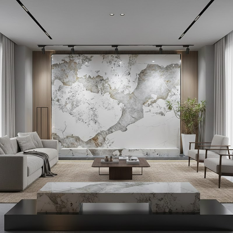 Płytki i płyty ścienne z spiekanego kamienia Pandora, odporność na ogień, nowoczesne, do paneli ścianowych w sypialni