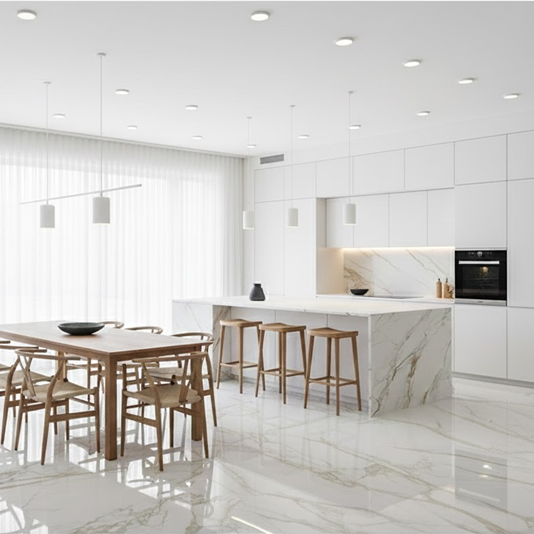 New Arrival Calacatta Gold Sintered Stone Foshan Rock Slab Glossy Porcelain Tiles Sintered Stone Slab