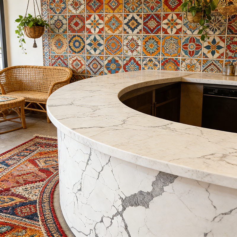 YDSTONE Calacatta Kitchen Countertop Island Quartz Slab Artificial Quartz Stone with Low Price