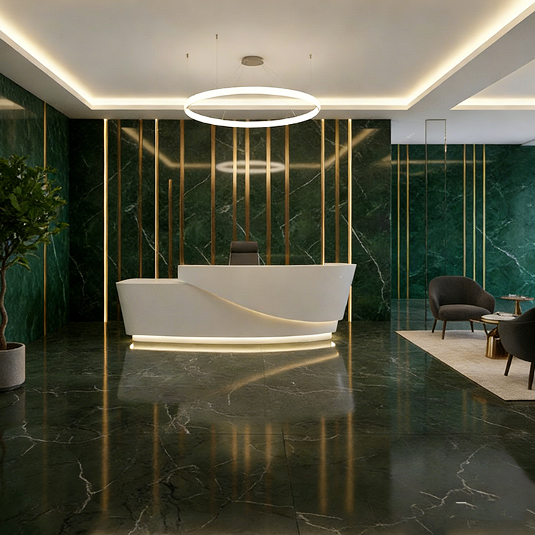 YDSTONE Wholesale Artificial Ceramic Tiles Porcelain Slab Avocado Green Sintered Stone Slabs for Tv Background