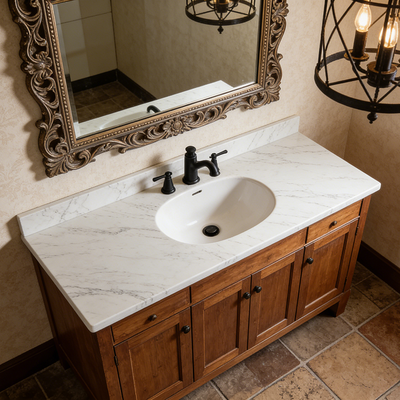 20mm Sintered Stone Artificial Stone White Ceramic Tile Sintered Stone Slabs for Barthroom Vanity Tops