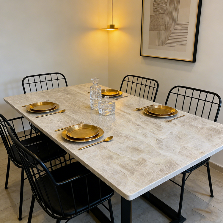 أفضل ألواح حجر برازيلي طبيعي مبيعًا من YDSTONE، لوح كوارتزيت تاج محل الأبيض، طاولات طعام