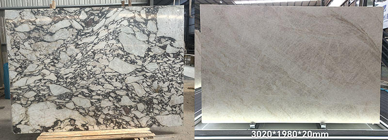 Quartzite vs marble slab comparison showing surface pattern and veining.jpg